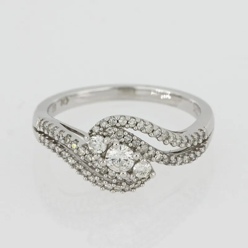1/2ct TDW Diamond 3-stone Bypass Engagement Ring in 10k White Gold by Miadora sold by Zulily
