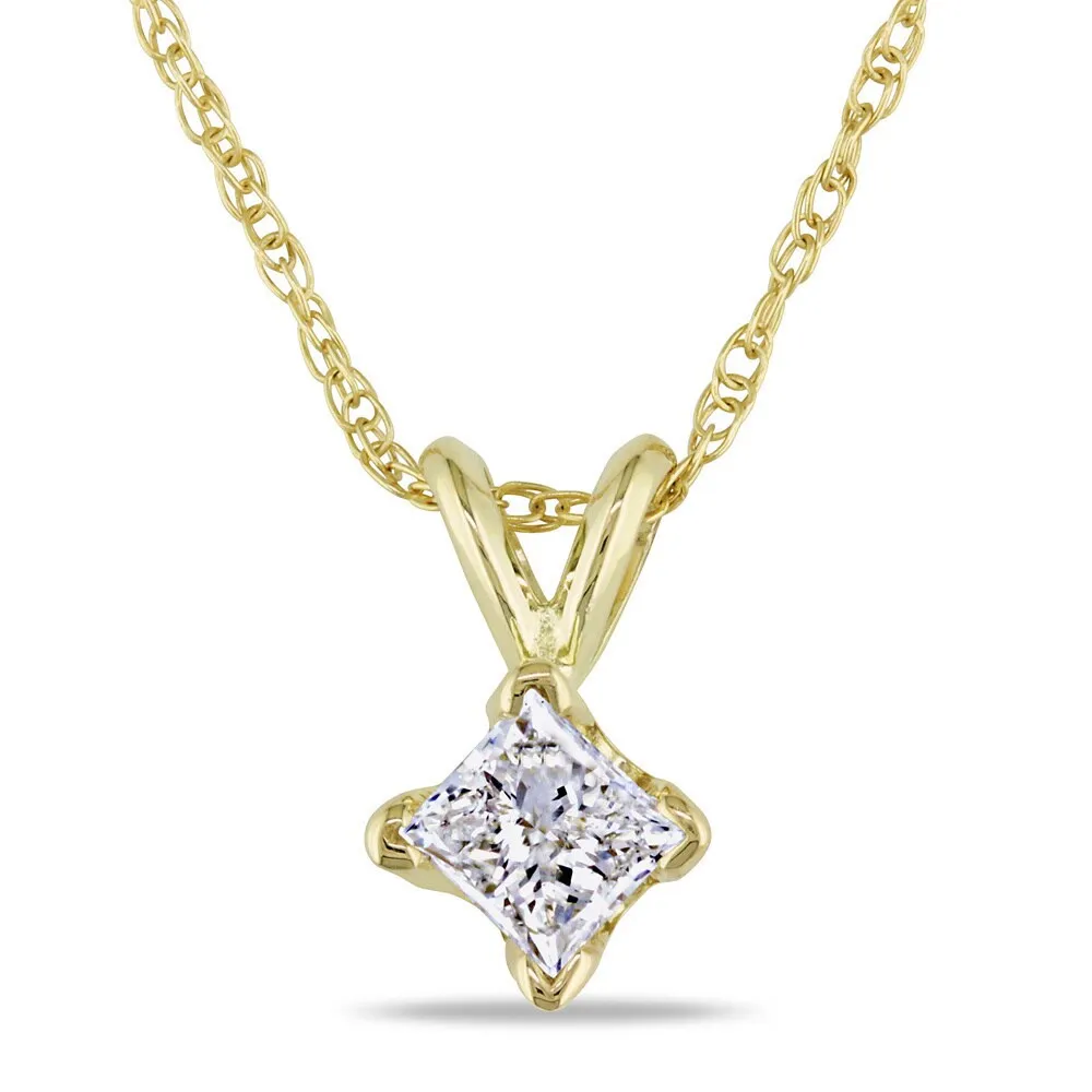 Miadora 14k Gold 1/3ct TDW Diamond Solitaire Necklace sold by Zulily product image thumbnail 5