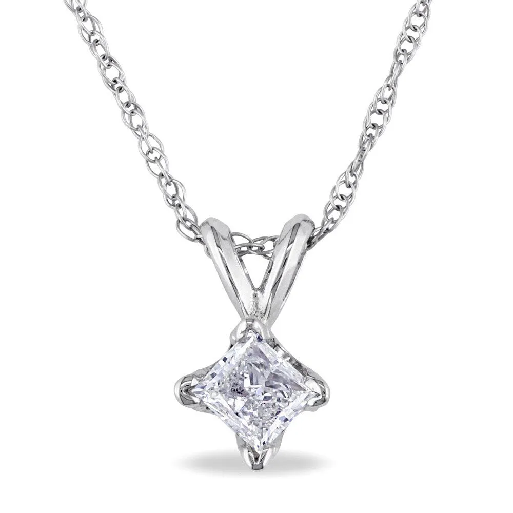 Miadora 14k Gold 1/3ct TDW Diamond Solitaire Necklace sold by Zulily product image thumbnail 4