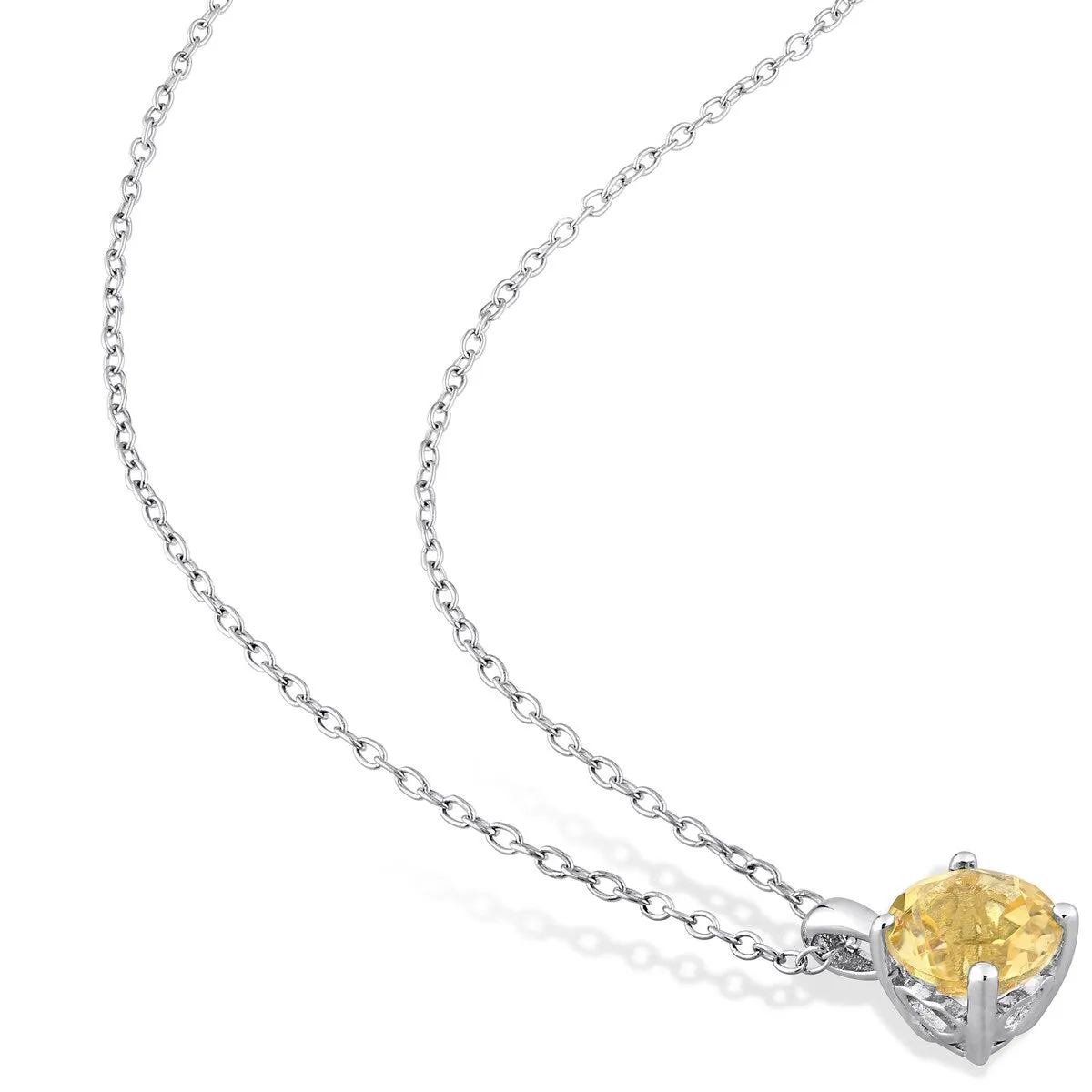 Miadora Citrine Two Piece Solitaire Necklace and Earrings Set in Sterling Silver sold by Zulily product image thumbnail 2