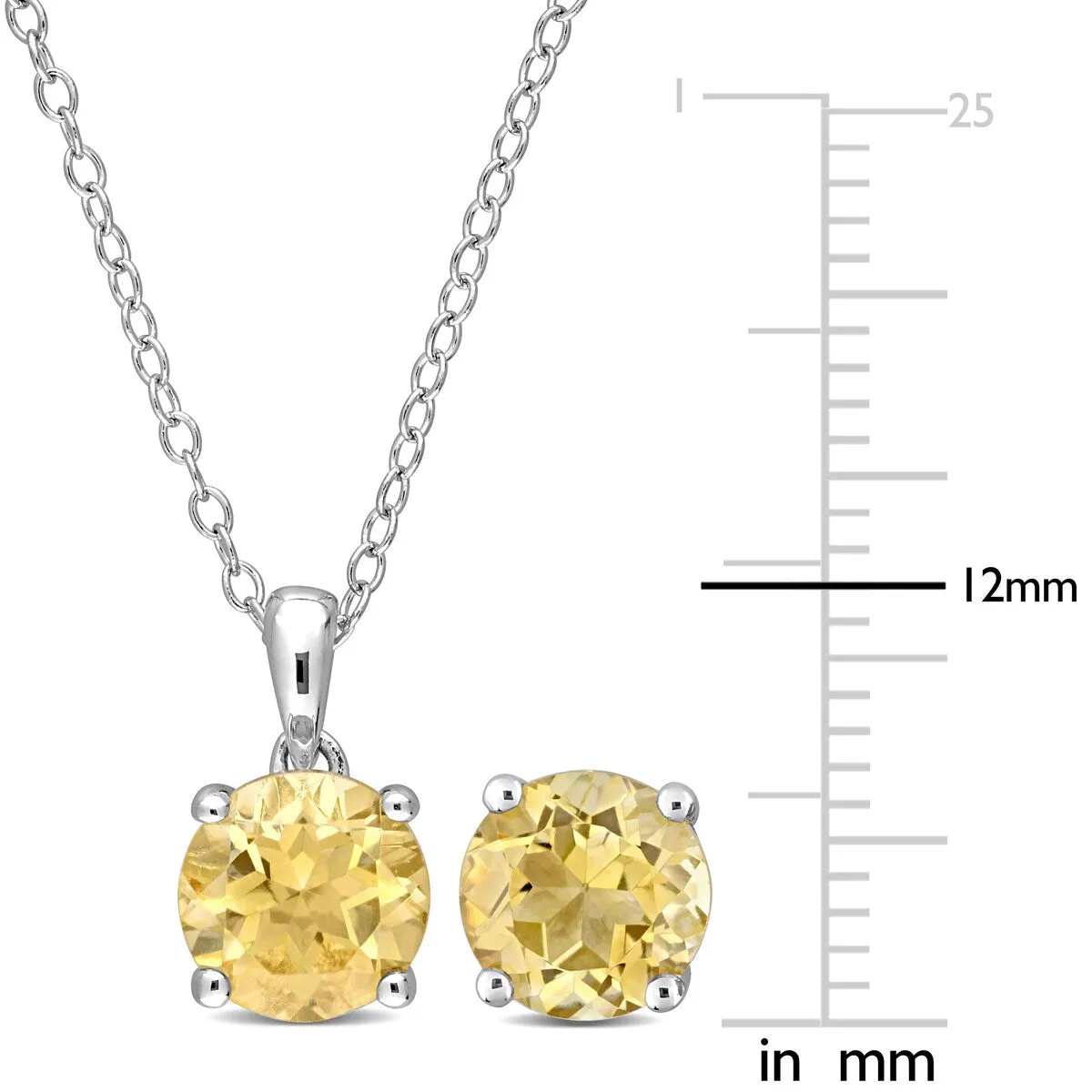 Miadora Citrine Two Piece Solitaire Necklace and Earrings Set in Sterling Silver sold by Zulily product image thumbnail 3