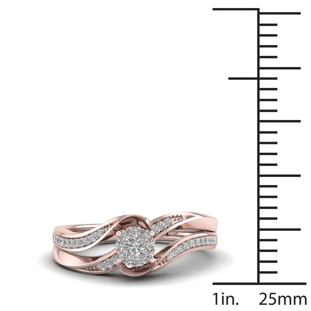 De Couer IGI Certified 1/6ct TDW Diamond Cluster Engagement Ring - Pink sold by Zulily product image thumbnail 4