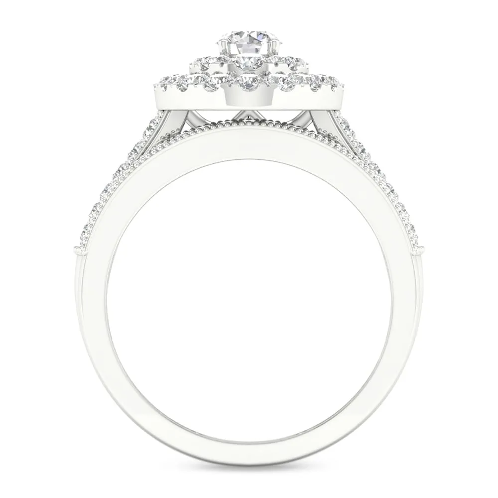 De Couer IGI Certified 1 ct. TDW White Diamond Oval Frame Bridal Set sold by Zulily product image thumbnail 3