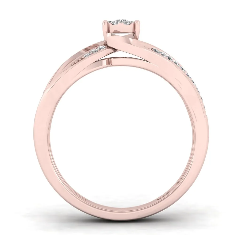 De Couer IGI Certified 1/6ct TDW Diamond Cluster Engagement Ring - Pink sold by Zulily product image thumbnail 3