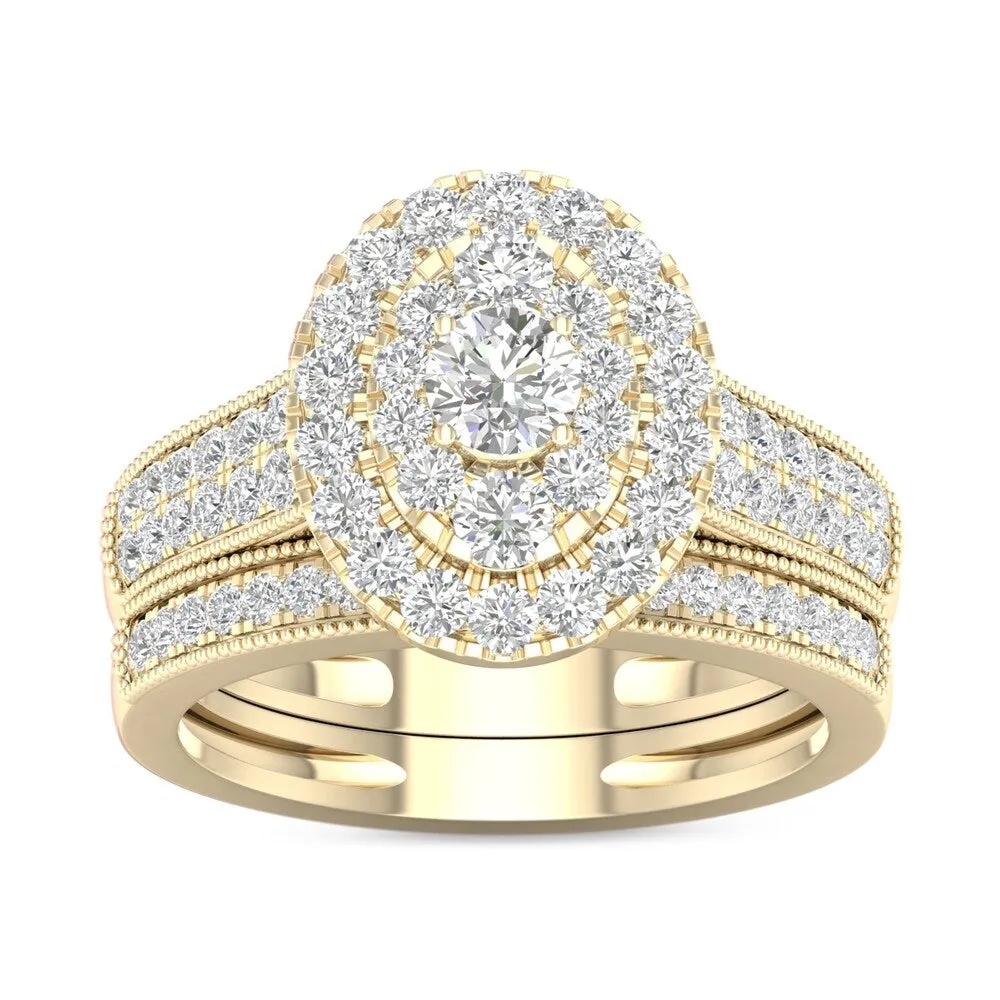 De Couer IGI Certified 1 ct. TDW White Diamond Oval Frame Bridal Set sold by Zulily product image thumbnail 5