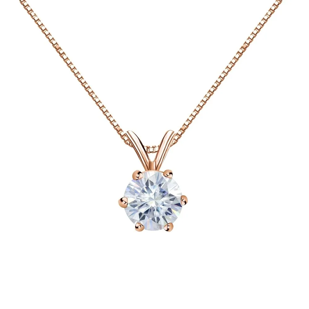 Auriya 3ctw Round Solitaire Moissanite Necklace 14k Gold - 9.3 mm sold by Zulily product image thumbnail 3