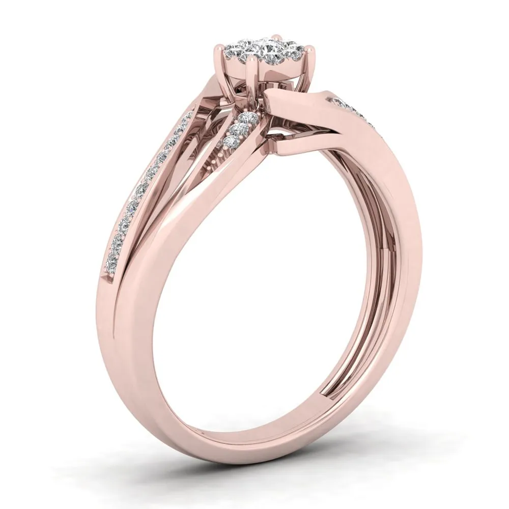 De Couer IGI Certified 1/6ct TDW Diamond Cluster Engagement Ring - Pink sold by Zulily product image thumbnail 2