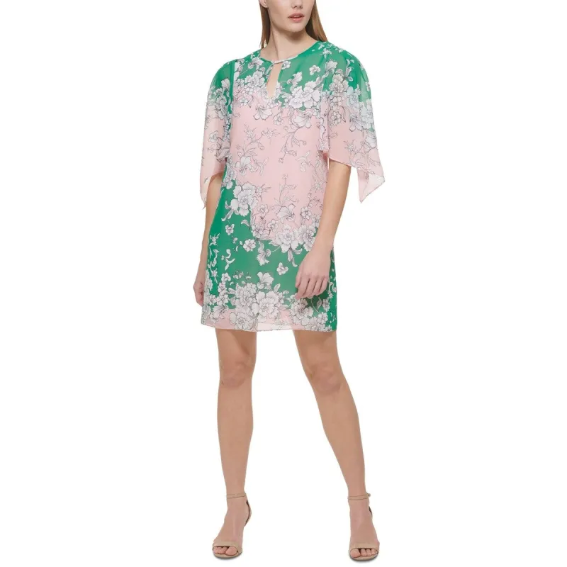 Vince Camuto Women's Printed Draped Sleeve Shift Dress Green Size 4 sold by Zulily