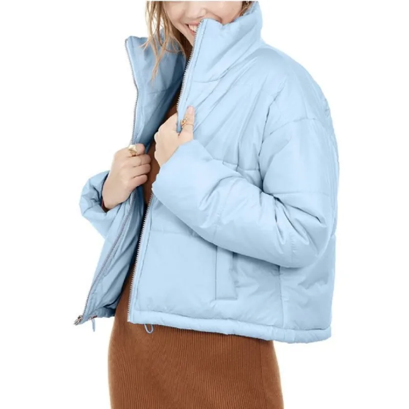 Celebrity Pink Juniors' Cropped Puffer Coat Blue Size Large sold by Zulily