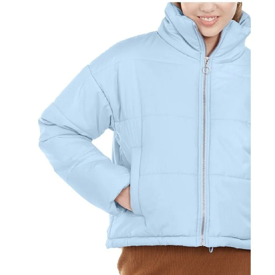 Celebrity Pink Juniors' Cropped Puffer Coat Blue Size Large sold by Zulily product image thumbnail 3