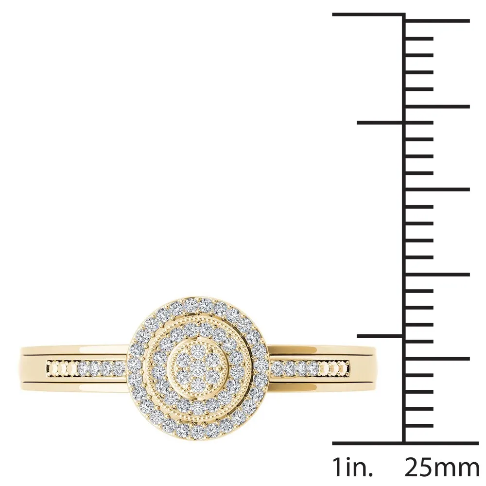 De Couer 10k Yellow Gold 1/6ct TDW Diamond Halo Engagement Ring - White sold by Zulily product image thumbnail 4