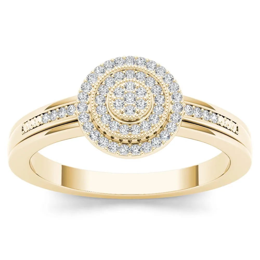 De Couer 10k Yellow Gold 1/6ct TDW Diamond Halo Engagement Ring - White sold by Zulily