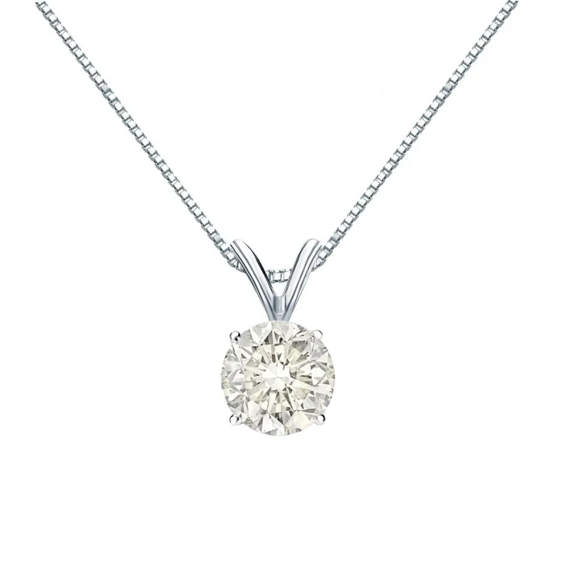 Auriya 14k Gold 3/4ctw Round Solitaire Diamond Necklace (J-K, I1-I2) sold by Zulily