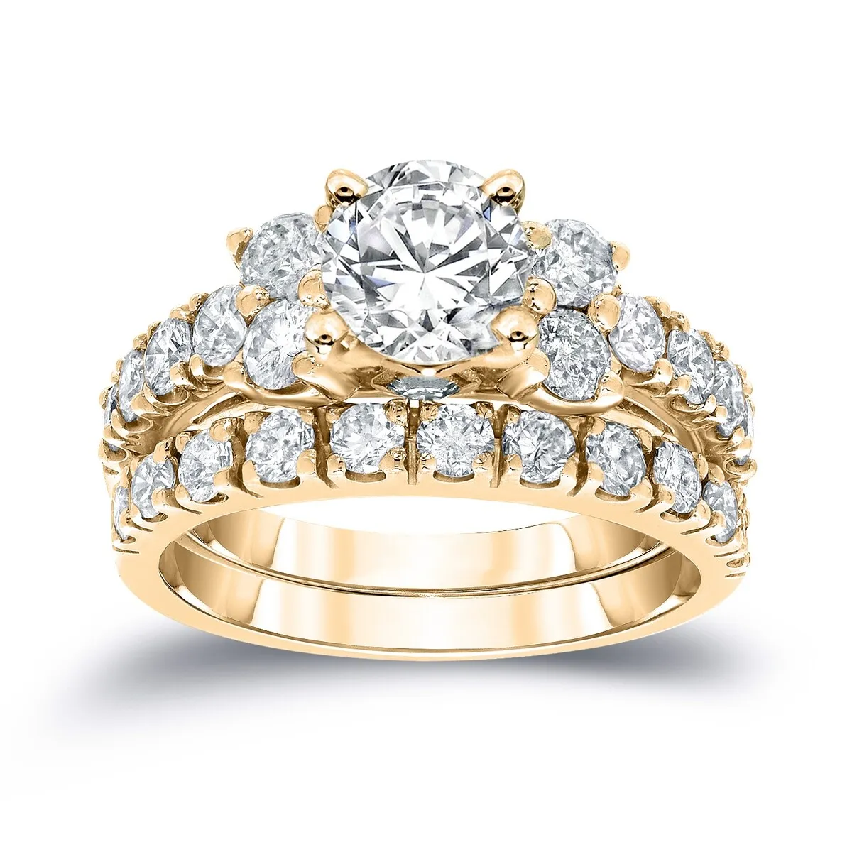 Auriya Classic 1 1/2ctw Round Diamond Engagement Ring Set 14k Gold sold by Zulily product image thumbnail 3