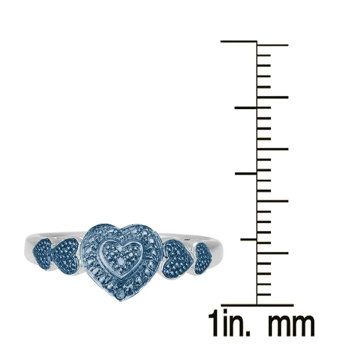 Sterling Silver with Natural Blue Diamond Heart Shape Promise Ring sold by Zulily product image thumbnail 3