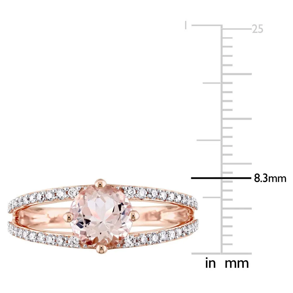 Miadora Signature Collection 14k Rose Gold Morganite and 1/3ct TDW Diamond Split Shank Solitaire Engagement Ring - Pink sold by Zulily product image thumbnail 3