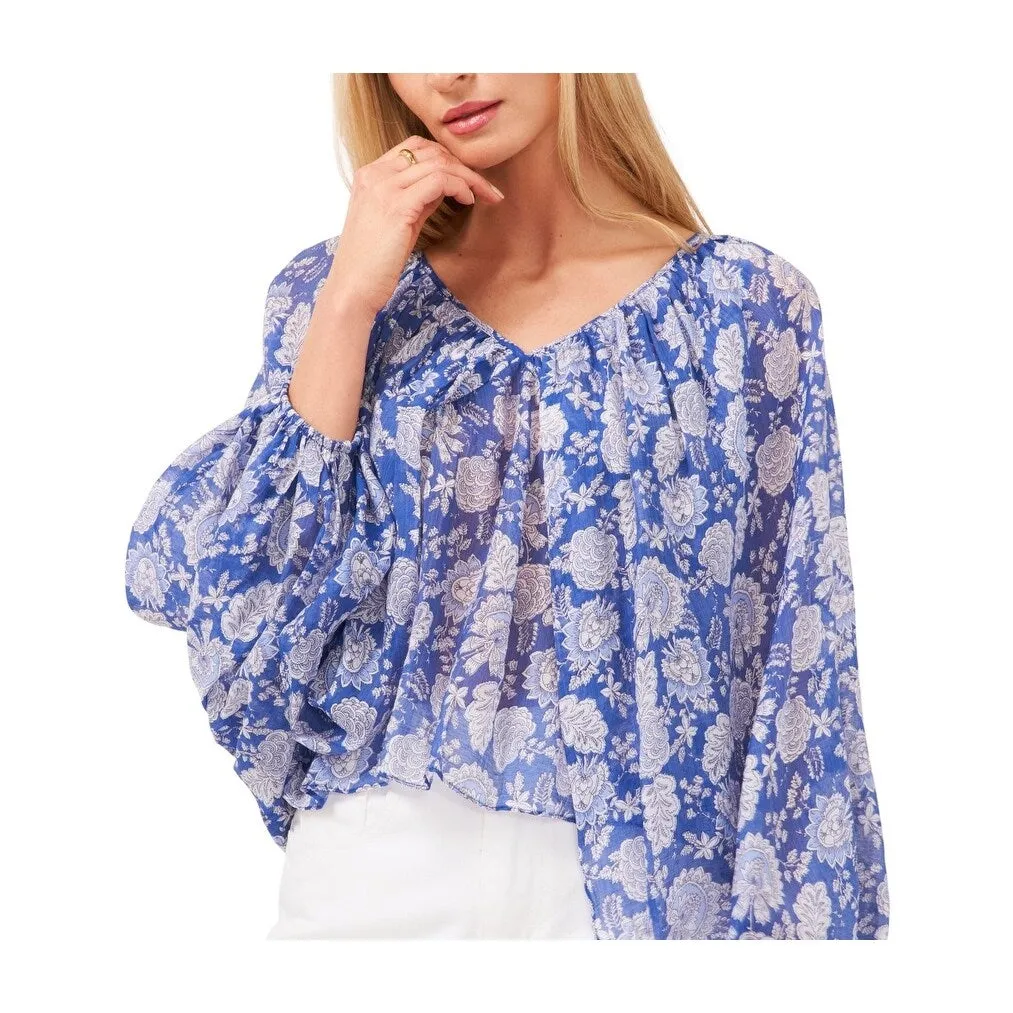 Vince Camuto Women's Floral Balloon Sleeve Blouse Blue sold by Zulily product image thumbnail 2