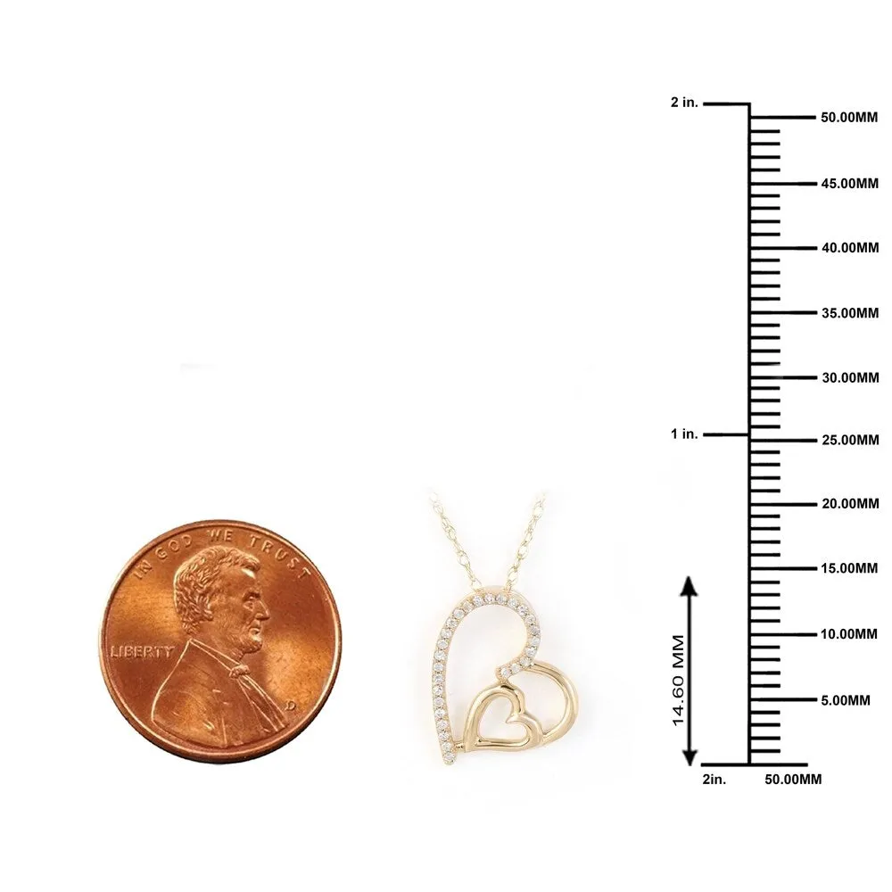 De Couer 10k Yellow Gold 1/10ct TDW Diamond Heart Necklace sold by Zulily product image thumbnail 4