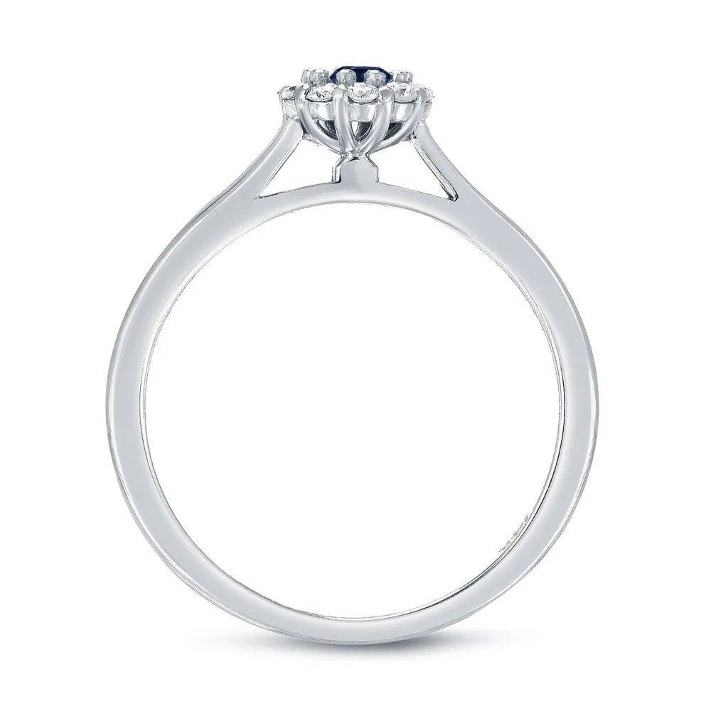 Auriya Round 1/3ct Blue Sapphire and 1/5ct TDW Halo Diamond Engagement Ring 14K Gold sold by Zulily product image thumbnail 5