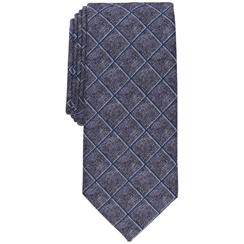 Alfani Men's Wendell Grid Tie Purple Size Regular sold by Zulily