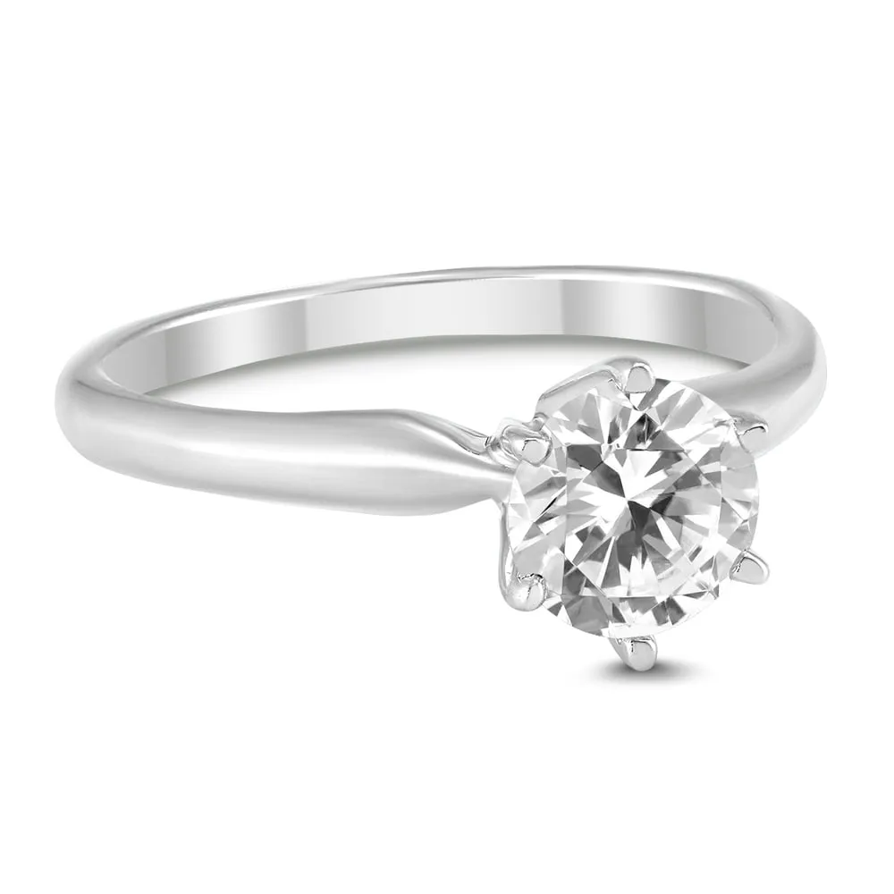 AGS Certified 1/2 Carat Round Diamond Solitaire Ring in 14K White Gold (I-J Color, SI1-SI2 Clarity) sold by Zulily