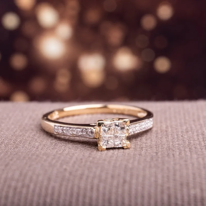 Miadora Signature Collection 10k Yellow Gold 1/4ct TDW Diamond Engagement Ring - White sold by Zulily