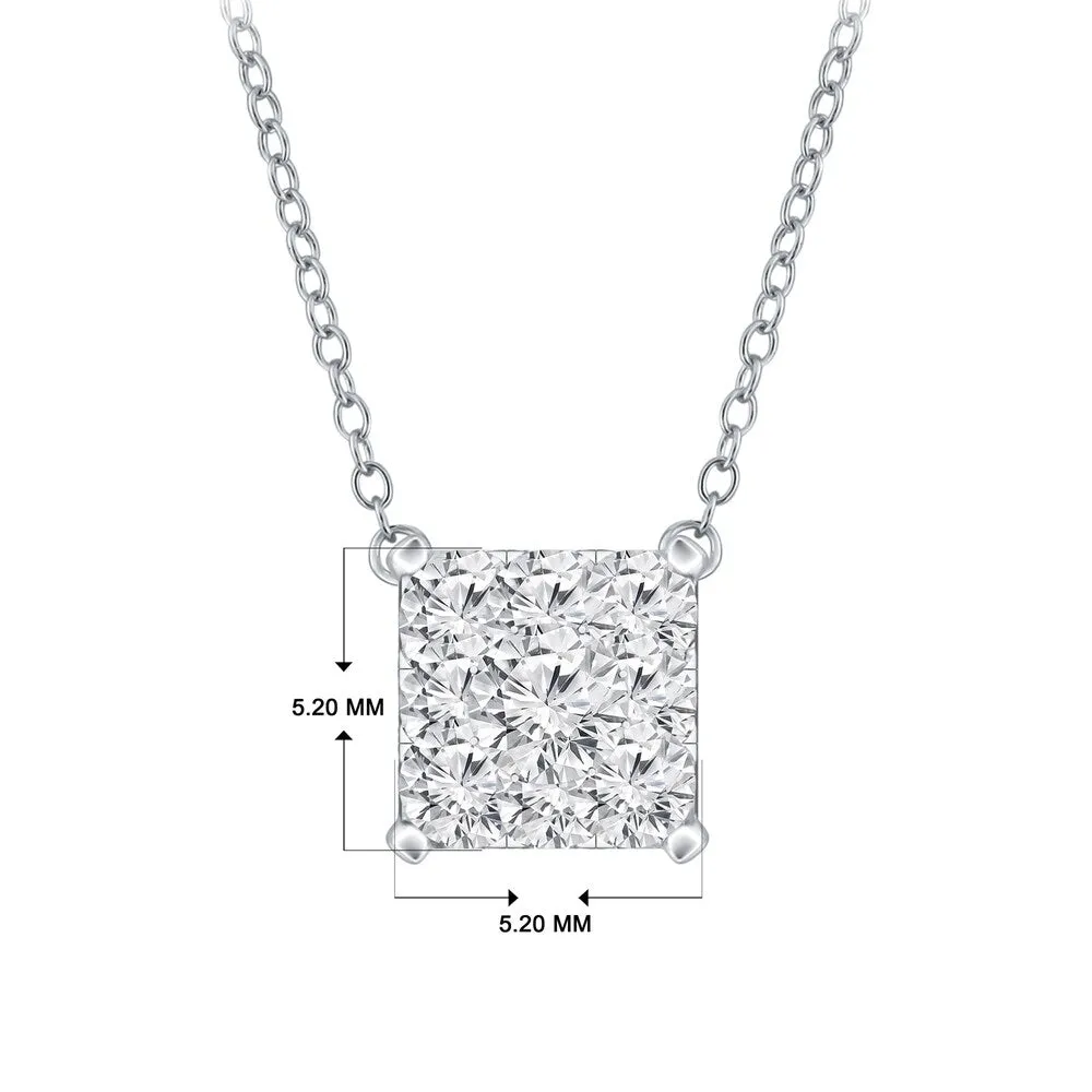 14k Gold Square Shaped 1/8ct TDW Pave Diamond Necklace by Auriya (H-I, I1-I2) sold by Zulily product image thumbnail 4
