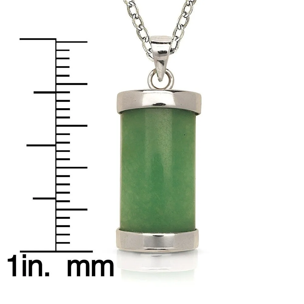 Curata 925 Sterling Silver 18"Green Jade Simple Segment Bar Necklace (8mm x 25mm) sold by Zulily product image thumbnail 2