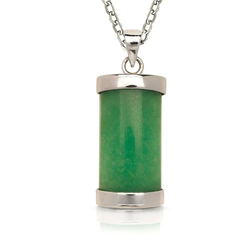 Curata 925 Sterling Silver 18"Green Jade Simple Segment Bar Necklace (8mm x 25mm) sold by Zulily