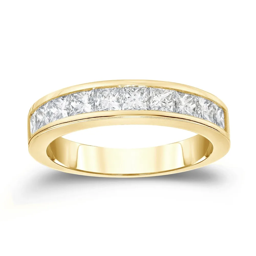 Auriya 14k Gold 1ctw Princess-Cut Channel Diamond Wedding Band sold by Zulily