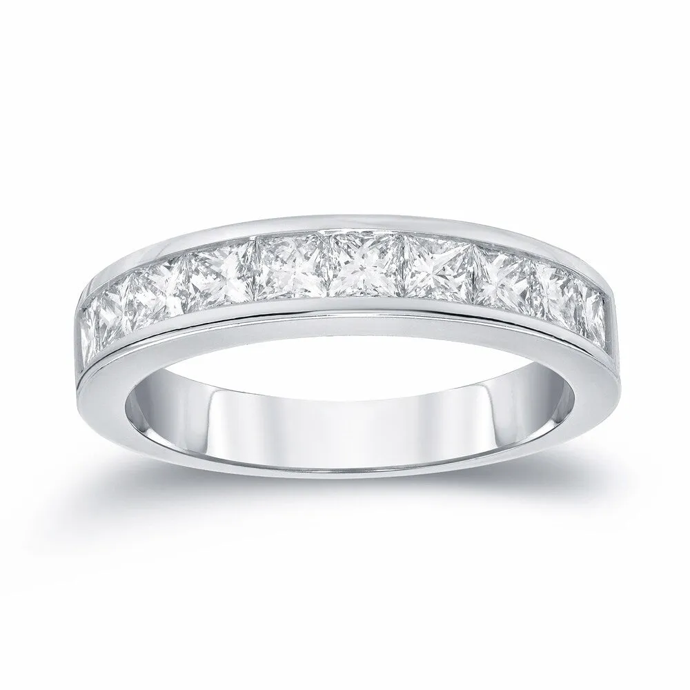 Auriya 14k Gold 1ctw Princess-Cut Channel Diamond Wedding Band sold by Zulily product image thumbnail 2