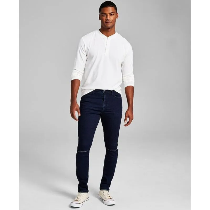 And Now This Men's Pearson Ripped Dark Wash Skinny Jeans Blue sold by Zulily