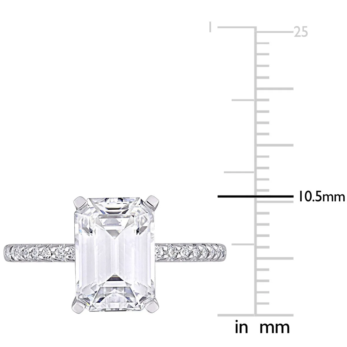 Miadora 3 1/5ct DEW Emerald-cut Moissanite Engagement Ring in 10k White Gold sold by Zulily product image thumbnail 5