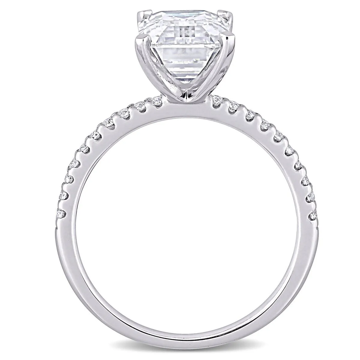 Miadora 3 1/5ct DEW Emerald-cut Moissanite Engagement Ring in 10k White Gold sold by Zulily product image thumbnail 4