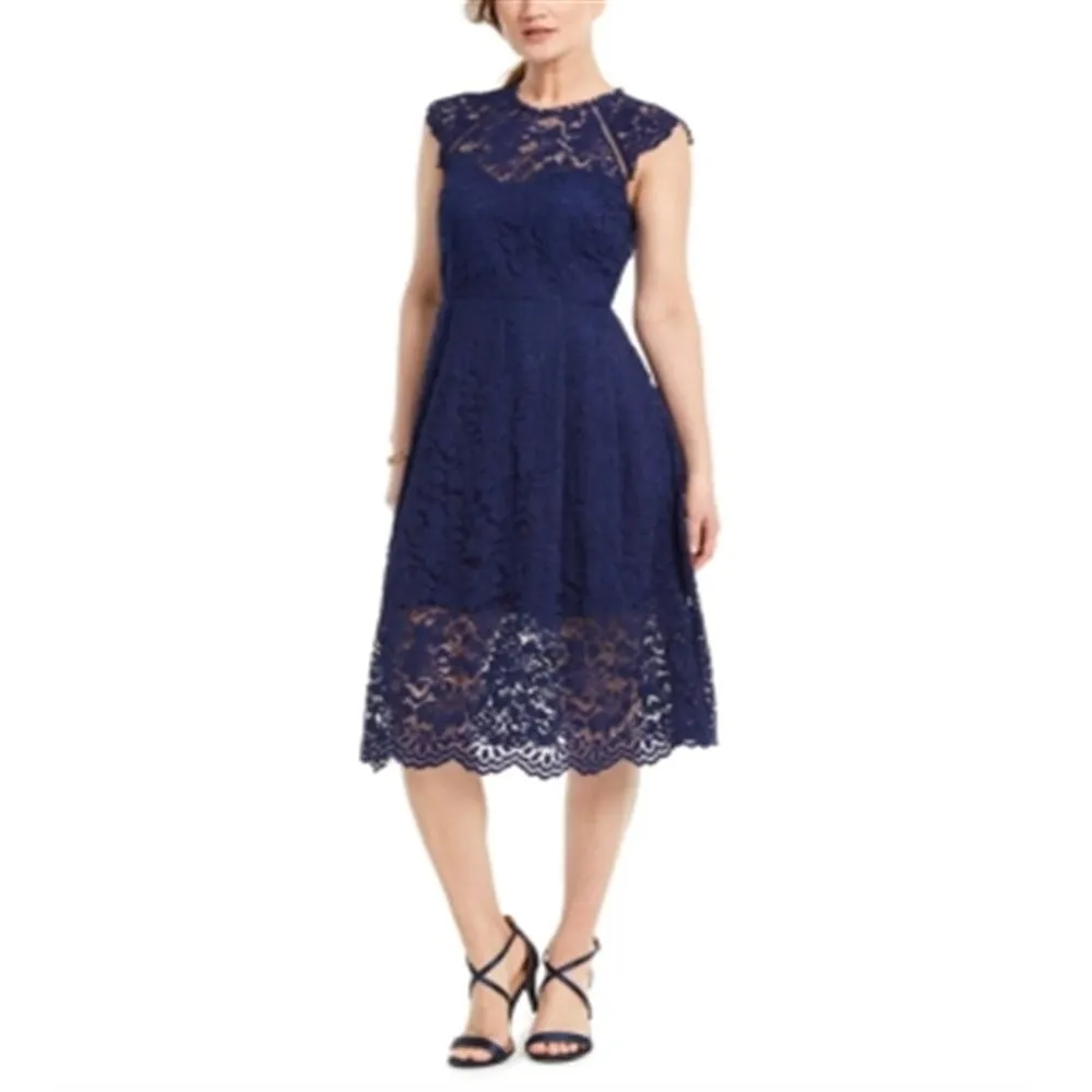 Vince Camuto Women's Lace Midi Dress Blue Size 2 sold by Zulily product image thumbnail 3