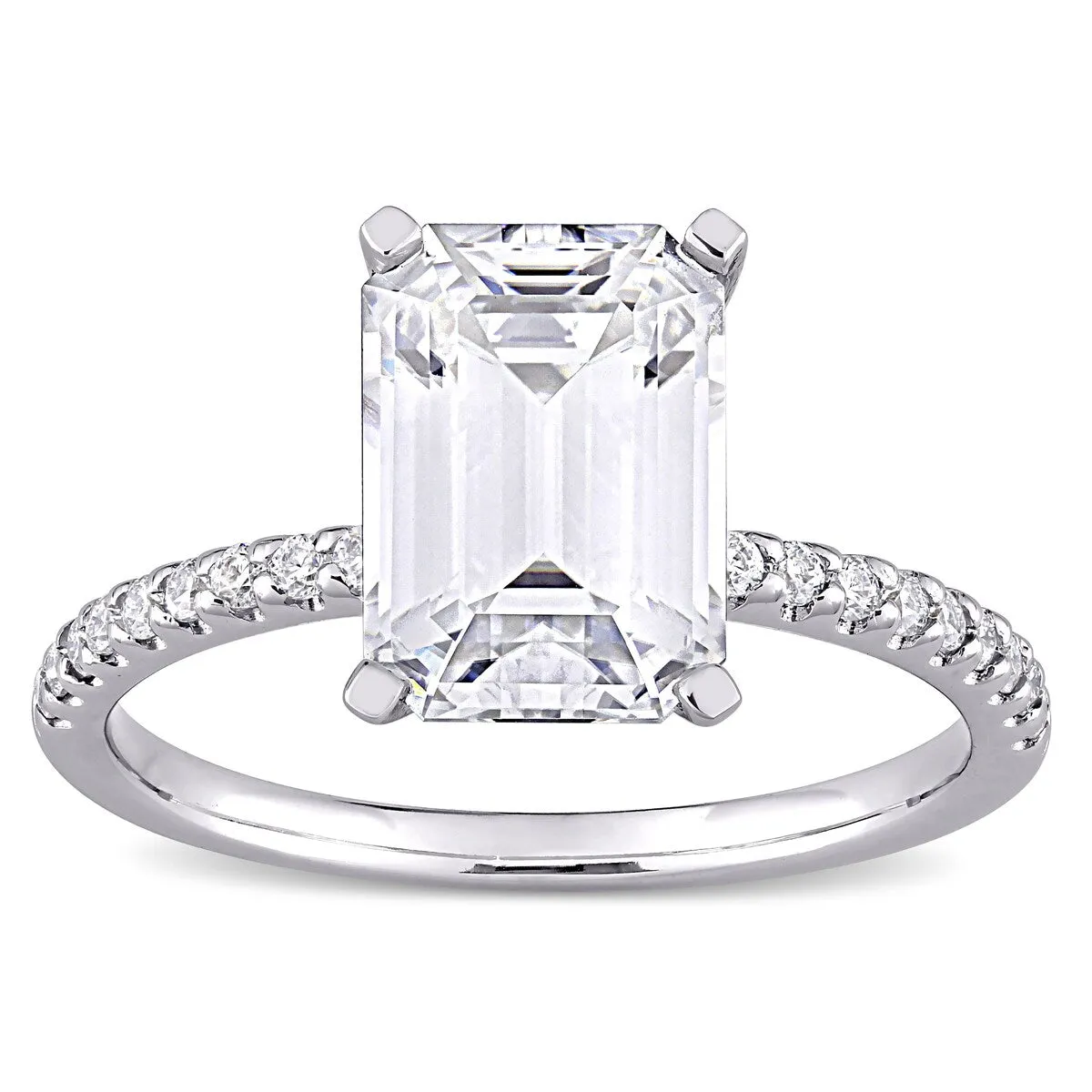Miadora 3 1/5ct DEW Emerald-cut Moissanite Engagement Ring in 10k White Gold sold by Zulily product image thumbnail 2