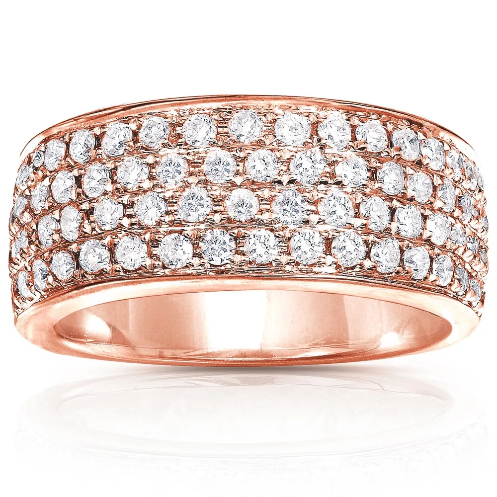 Annello by Kobelli 14k Rose Gold 1ct TDW Diamond Pave Wide Anniversary Ring sold by Zulily