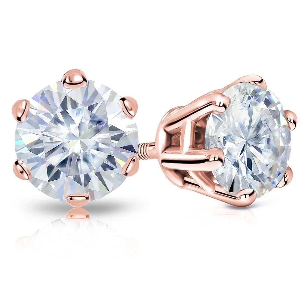 Auriya 14k Gold 6ctw Round Moissanite Stud Earrings sold by Zulily product image thumbnail 3