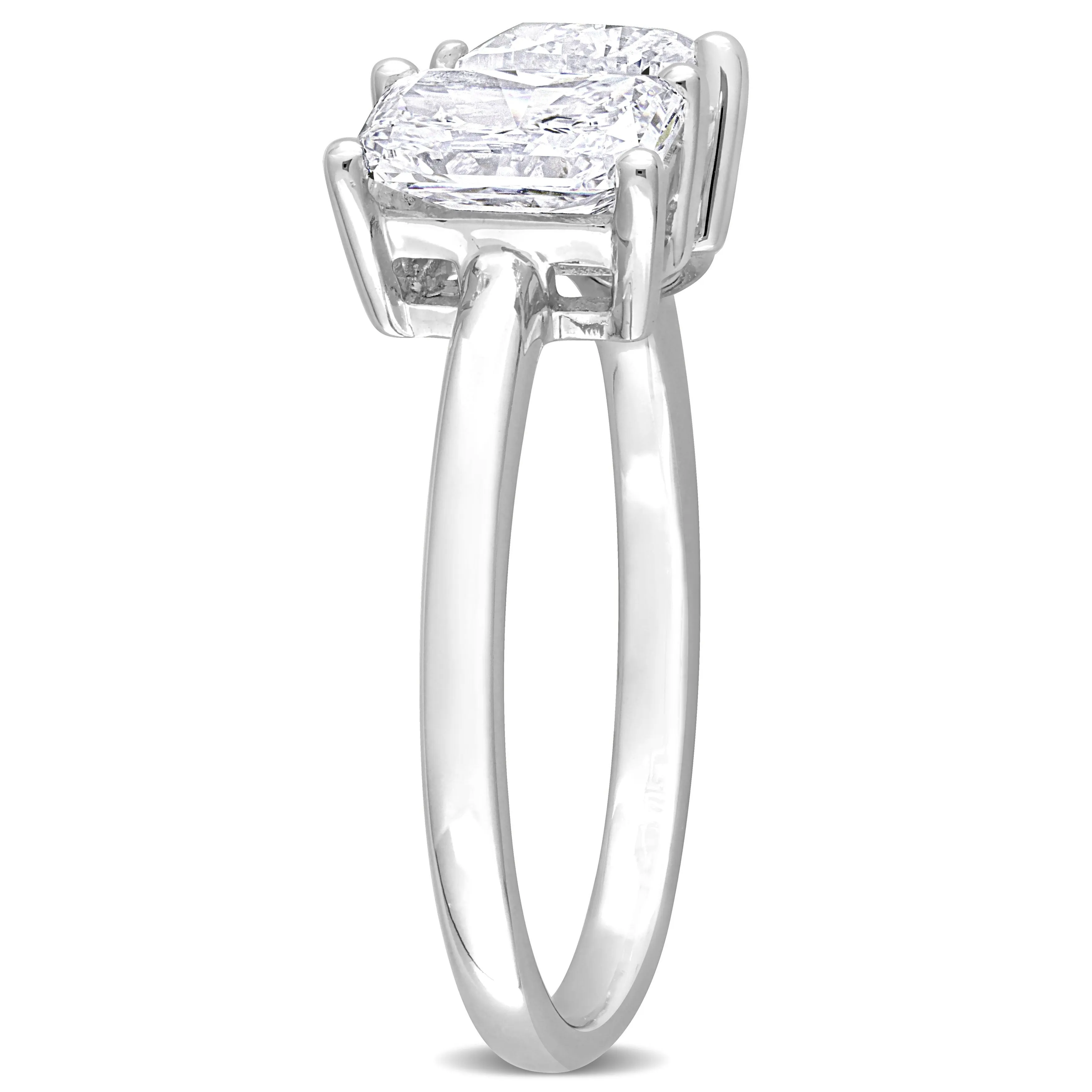 Created Forever 2ct TDW Radiant & Heart Lab-Grown Diamond 2-Stone Engagement Ring in 14k White Gold sold by Zulily product image thumbnail 3