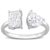 Created Forever 2ct TDW Radiant & Heart Lab-Grown Diamond 2-Stone Engagement Ring in 14k White Gold sold by Zulily