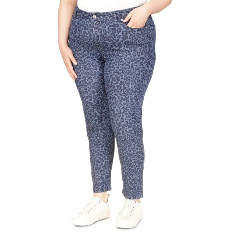Michael Kors Women's Printed High Rise Skinny Jeans Blue Size 18W sold by Zulily