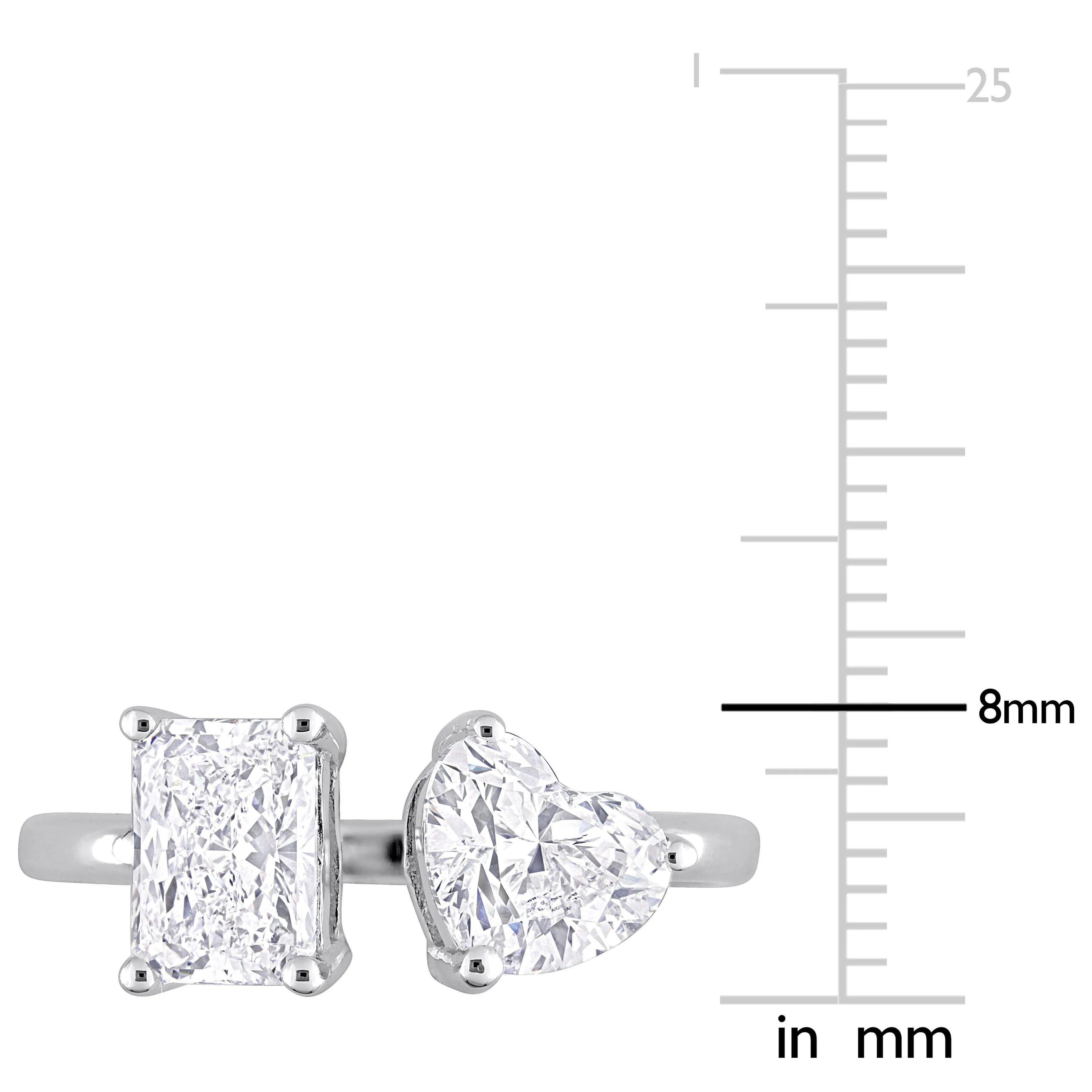 Created Forever 2ct TDW Radiant & Heart Lab-Grown Diamond 2-Stone Engagement Ring in 14k White Gold sold by Zulily product image thumbnail 4