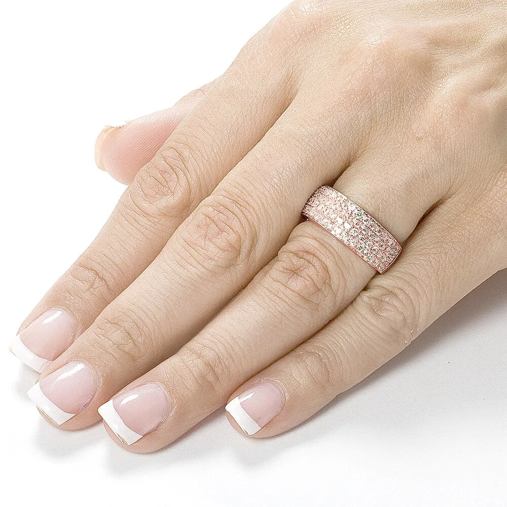 Annello by Kobelli 14k Rose Gold 1ct TDW Diamond Pave Wide Anniversary Ring sold by Zulily product image thumbnail 3