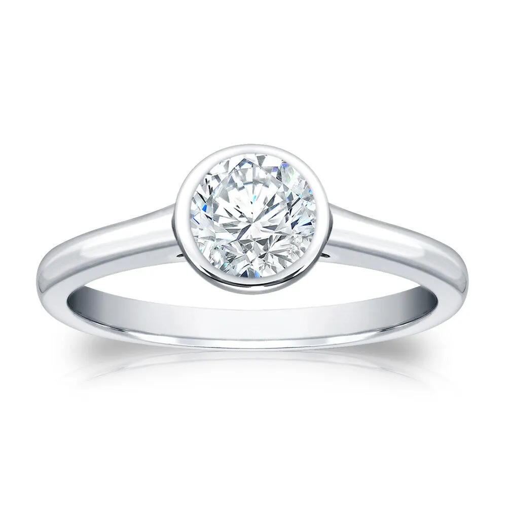 Auriya 14k Gold 3/4ctw Bezel-set Solitaire Diamond Engagement Ring sold by Zulily product image thumbnail 2