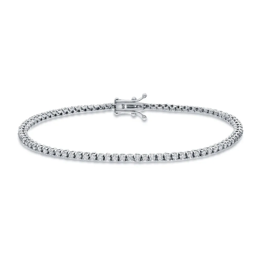 Auriya 14k White Gold 1 1/10ct TDW Round Diamond Bracelet Tennis Bracelet (H-I, I1-I2) sold by Zulily