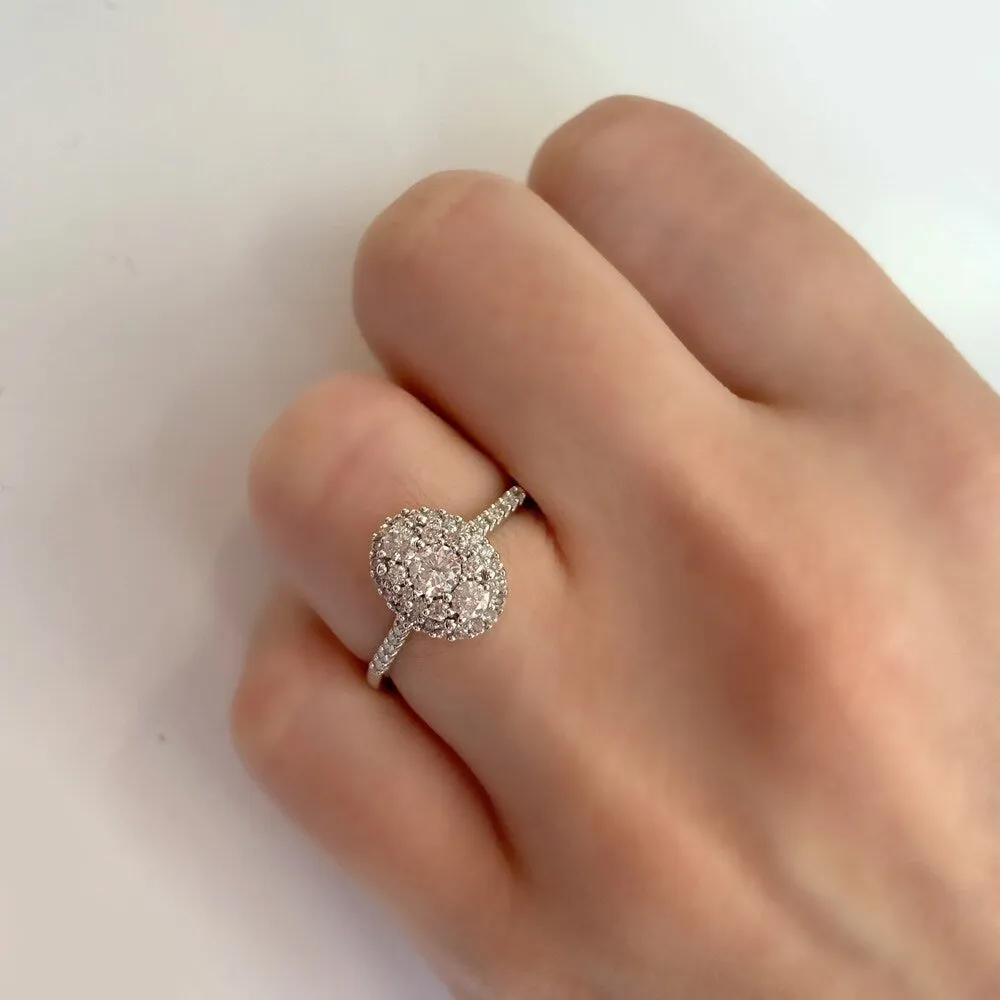 1/2ct TDW Diamond Oval Composite Engagement Ring in 10k White Gold by Miadora sold by Zulily product image thumbnail 2