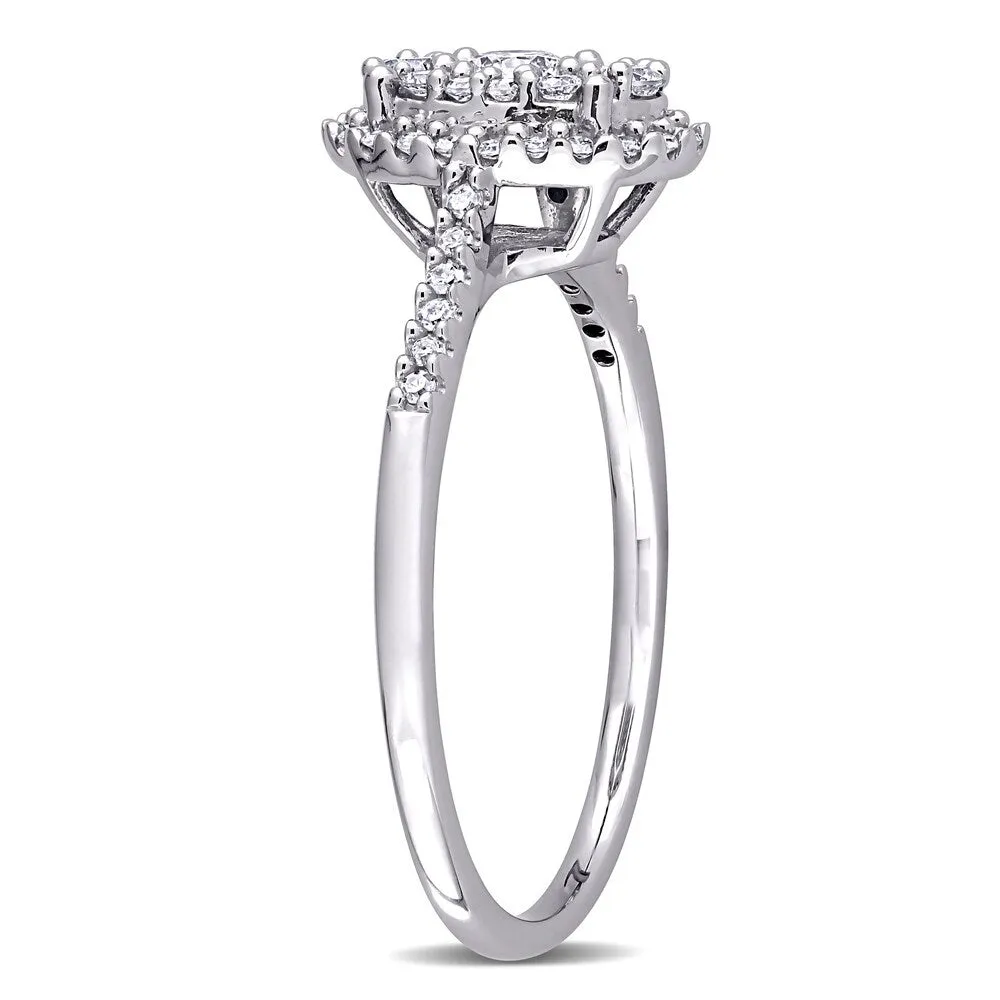 1/2ct TDW Diamond Oval Composite Engagement Ring in 10k White Gold by Miadora sold by Zulily product image thumbnail 3
