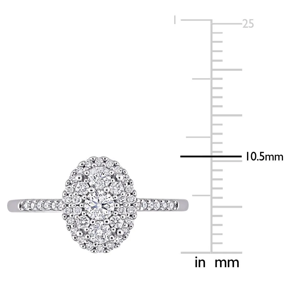 1/2ct TDW Diamond Oval Composite Engagement Ring in 10k White Gold by Miadora sold by Zulily product image thumbnail 5