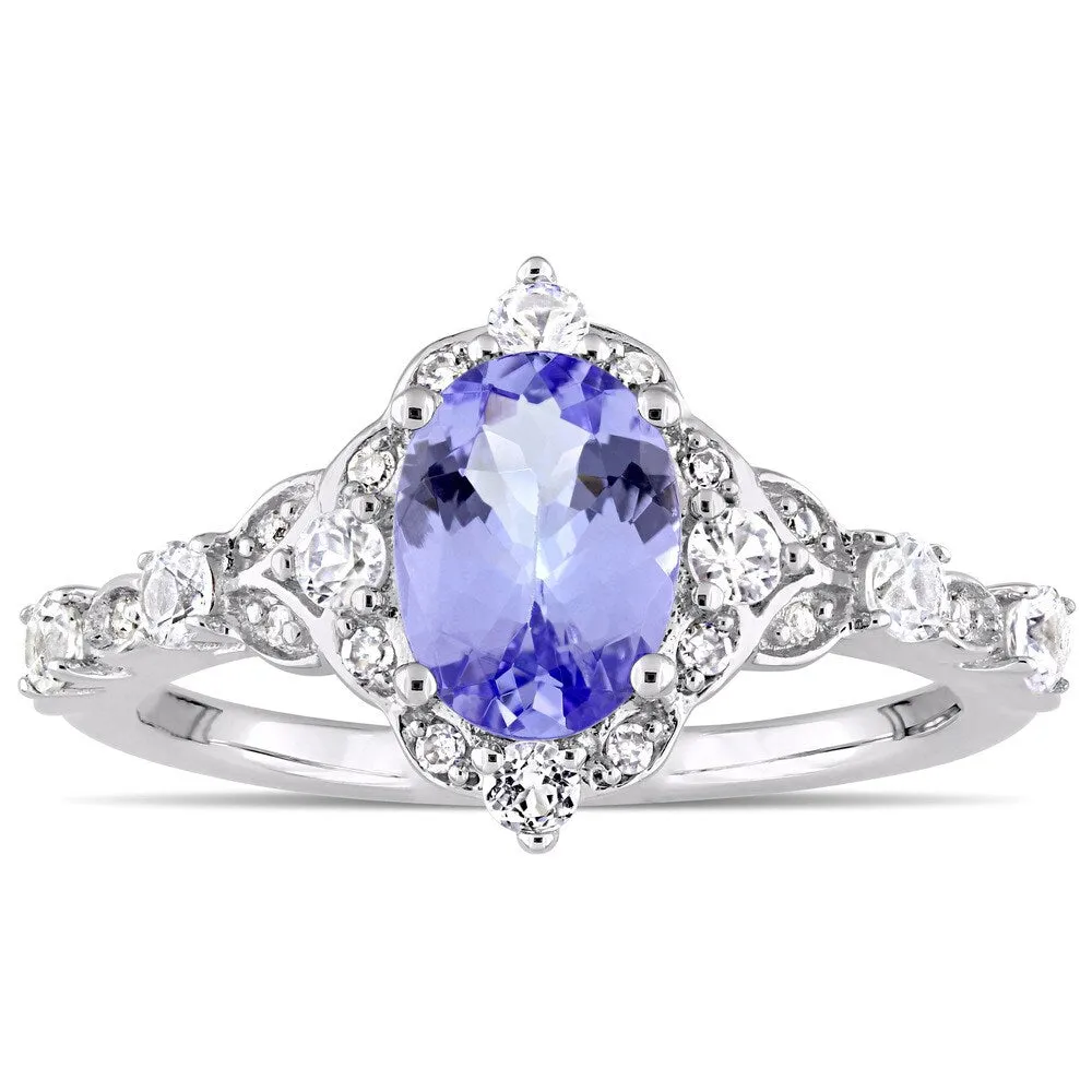 Miadora Signature Collection 14k White Gold Tanzanite, White Sapphire, Diamond Accent Engagement Ring sold by Zulily