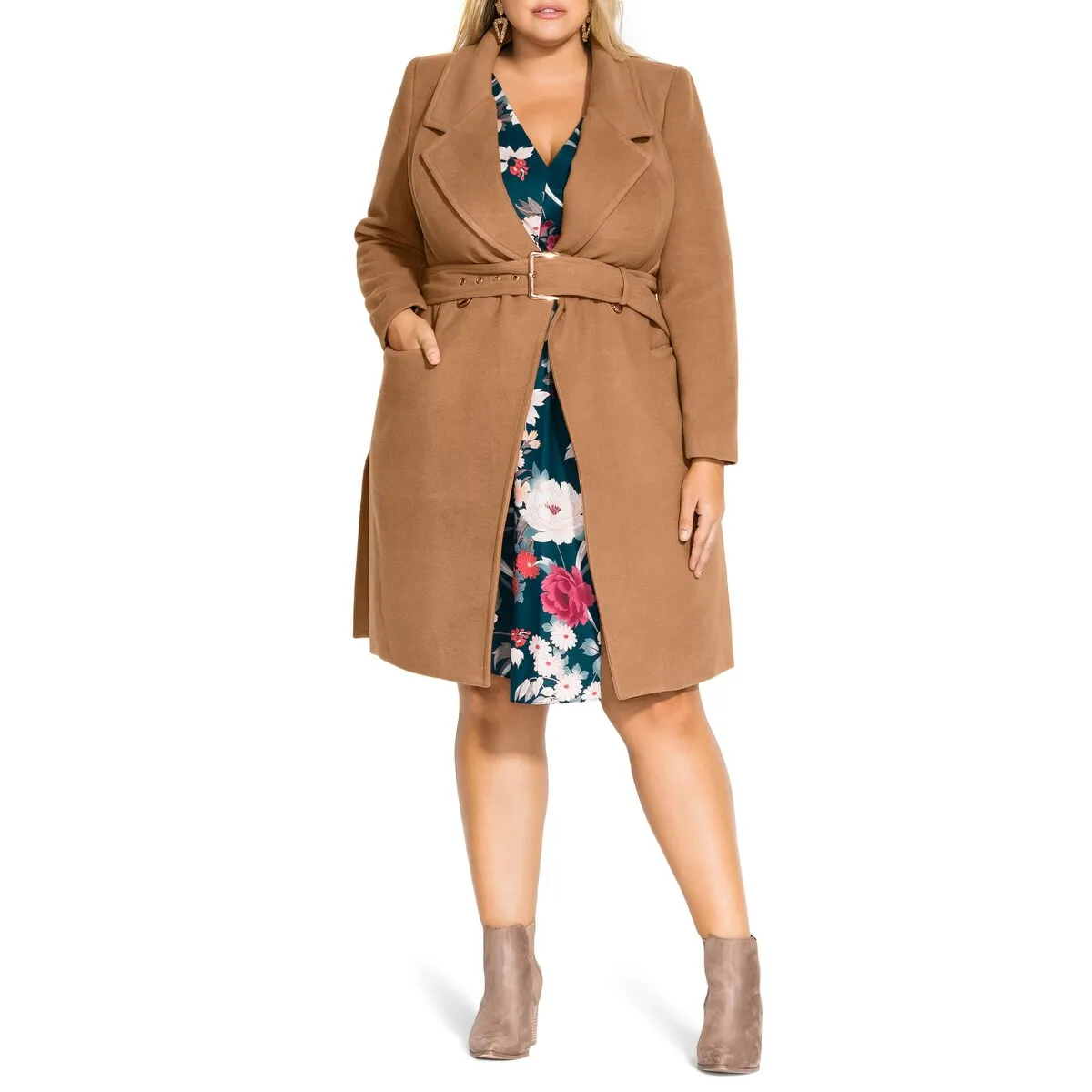 City Chic Women's REGAL Coat Brown Size 18W sold by Zulily